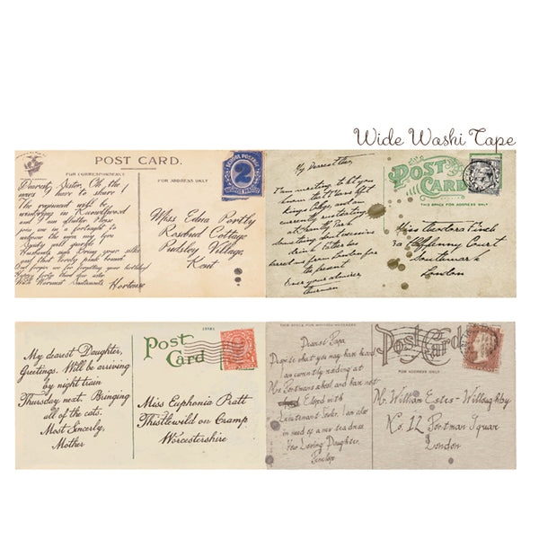 Vintage Postcard Wide Washi Tape